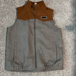 Cinch Concealed Carry Two-Tone Gray and Brown Vest men’s Medium
